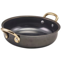 GenWare Black Vintage Steel Round Dish 15.5 x 4cm (Pack of 6)