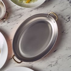 GenWare Copper Plated Oval Dish 24.5 x 17.5cm/9.65 x 6.9" (Pack of 6)