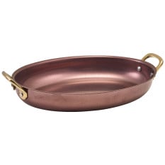 GenWare Copper Vintage Steel Oval Dish 24.5 x 17.5cm (Pack of 6)