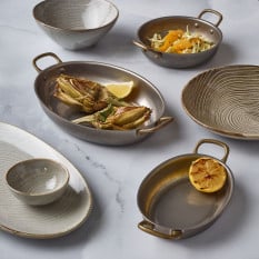 GenWare Vintage Steel Oval Dish 37.5 x 26 x 4.5cm (Pack of 3)