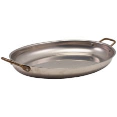 GenWare Vintage Steel Oval Dish 37.5 x 26 x 4.5cm (Pack of 3)
