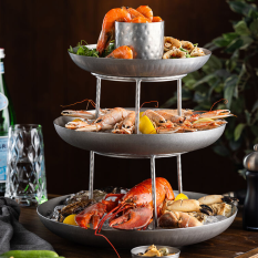 Vintage Steel Seafood Serving Tower