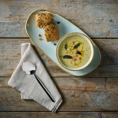 Churchill Stonecast Duck Egg Opal Organic Oblong Platter 30 x 15cm (Pack of 12)