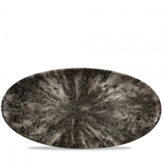 Churchill Studio Prints Stone Quartz Black Oval Plate 13.75x6.75"