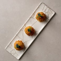 Churchill Studio Prints Kintsugi Agate Grey Oblong Plate 29.5 x 8.8cm/11.61 x 3.46" (Pack of 6)