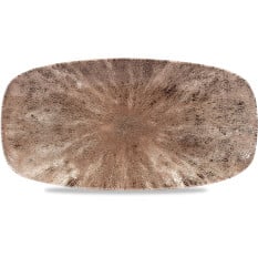 Studio Prints Stone Zircon Brown Oblong Plate 29.8x15.3cm