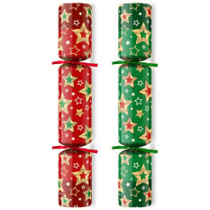 9" Star Red/Green Mixed Box Christmas Cracker with Puzzles (Pack of 100)