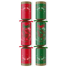 10" Traditional Red/Green Mixed Box Christmas Cracker with Quiz (Pack of 100)