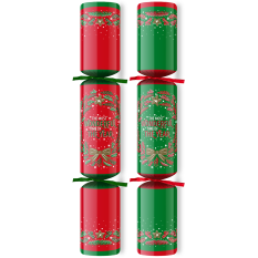 10" Traditional Red/Green Mixed Box Christmas Cracker with Quiz (Pack of 100)