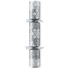 11" Snowflake Silver Christmas Cracker with Christmas Quiz (Pack of 100)