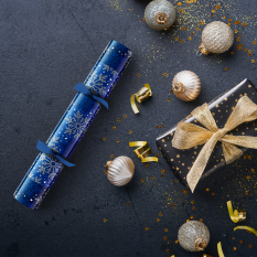 12" Snowflake Blue Christmas Crackers with Gift (Pack of 50)