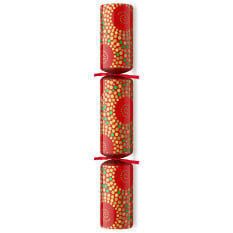 12" Bubbles Red/Gold Christmas Cracker with Christmas Quiz (Pack of 50)