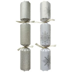 12" Snowflake Sparkle Silver Mixed Christmas Cracker with Gift (Pack of 50)