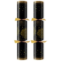 12" Sparkly Black Christmas Cracker with Quiz & Gift (Pack of 50)