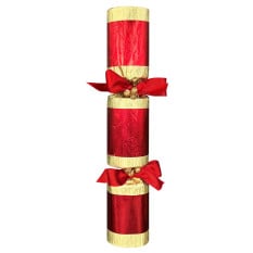 14" Opulent Red/Gold Hand Made Christmas Cracker with Gift (Pack of 25)