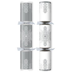14" Winter Crystal Silver/White Christmas Cracker with Gift (Pack of 25)