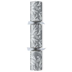 14" Elegant Foliage Silver Foil Christmas Cracker with Gift (Pack of 25)