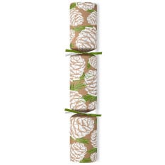 14" Frosted Pine Kraft Christmas Cracker with Quiz & Wooden Gifts (Pack of 25)