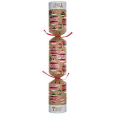 14" Bauble Kraft Christmas Cracker with Quiz & Wooden Gifts (Pack of 25)