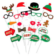 Selfie Kit Fun Party Photobooth Props Coloured (Pack of 200)