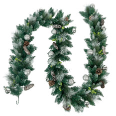 Silver Bauble Pine Garland 2.7m