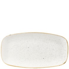 Churchill SWHSXO141 Stonecast Barley White Oblong Chefs Plate 13.875X7.375"