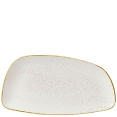 Stonecast Barley White Geo Chefs Plate 13.75 x 7.25 Inch