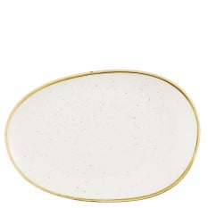 Churchill Stonecast Barley White Opal Organic Platter 34.5 x 23.5cm (Pack of 6)