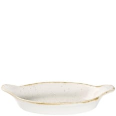 Churchill Stonecast Barley White Oval Eared Dish 11.3 x 20.5cm/4.44 x 8" 255ml/8.97oz (Pack of 6)