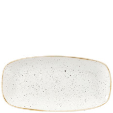 Churchill SWHSXO111 Stonecast Barley White Oblong Chefs Plate 11.75x6"