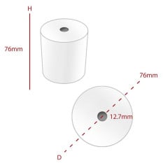 Single Ply Till Rolls 76mmx76mm x20 Rolls