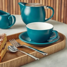 GenWare Porcelain Matt Teal Bowl Shaped Cup 250ml/8.75oz (Pack of 6)
