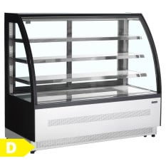 Tefcold Curved Glass Patisserie Countertop Display Fridge 315 Litre
