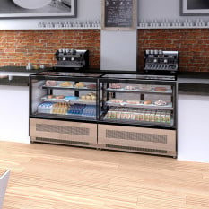 Tefcold Flat Glass Patisserie Serve Over Display Fridge 905mm