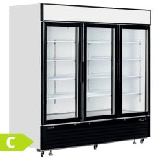 Tefcold Upright Triple Door Display Fridge White 2050 Litre