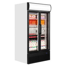 Tefcold Upright Double Door Display Fridge White 796 Litre