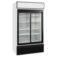 Tefcold Upright Double Sliding Door Display Fridge White 967 Litre
