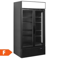 Tefcold Upright Double Door Display Fridge Black 796 Litre