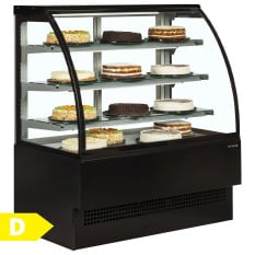 Tefcold Curved Glass Patisserie Serve Over Display Fridge Black 1200mm