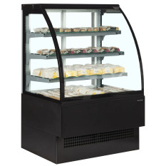Tefcold Curved Glass Serve Over Display Fridge Black 600mm
