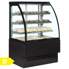 Tefcold Curved Glass Serve Over Display Fridge Black 600mm