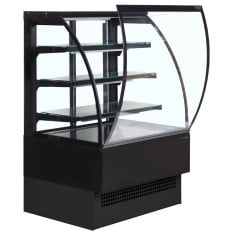 Tefcold Curved Glass Serve Over Display Fridge Black 900mm