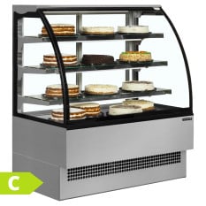 Tefcold Curved Glass Serve Over Display Fridge 900mm