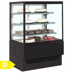 Tefcold Flat Patisserie Serve Over Display Fridge Black 1200mm