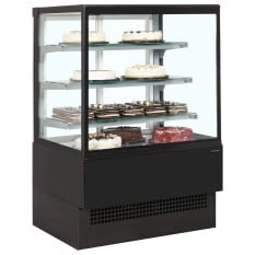 Tefcold Flat Patisserie Serve Over Display Fridge Black 1800mm