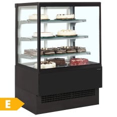Tefcold Flat Patisserie Serve Over Display Fridge Black 1800mm