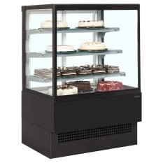 Tefcold Flat Patisserie Serve Over Display Fridge Black 905mm