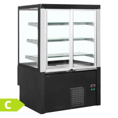 Tefcold Flat Patisserie Serve Over Display Fridge Black 905mm