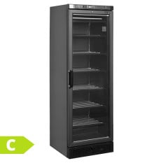 Tefcold Upright Single Glass Door Display Freezer Black 300 Litre
