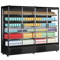 Tefcold Multideck With Frameless Doors Black 2560mm
